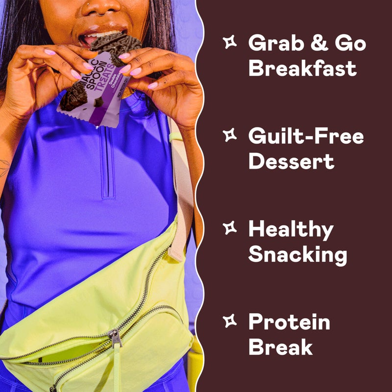 MAGIC SPOON Treats - High Protein Bars, Low Carb, Keto Friendly, 1g of Sugar, Gluten Free, Crispy Treat Cereal Bar, On-The-Go Healthy Snack (4 each of Marshmallow, Chocolate PB, Blueberry Muffin, Double Chocolate) - Image 3